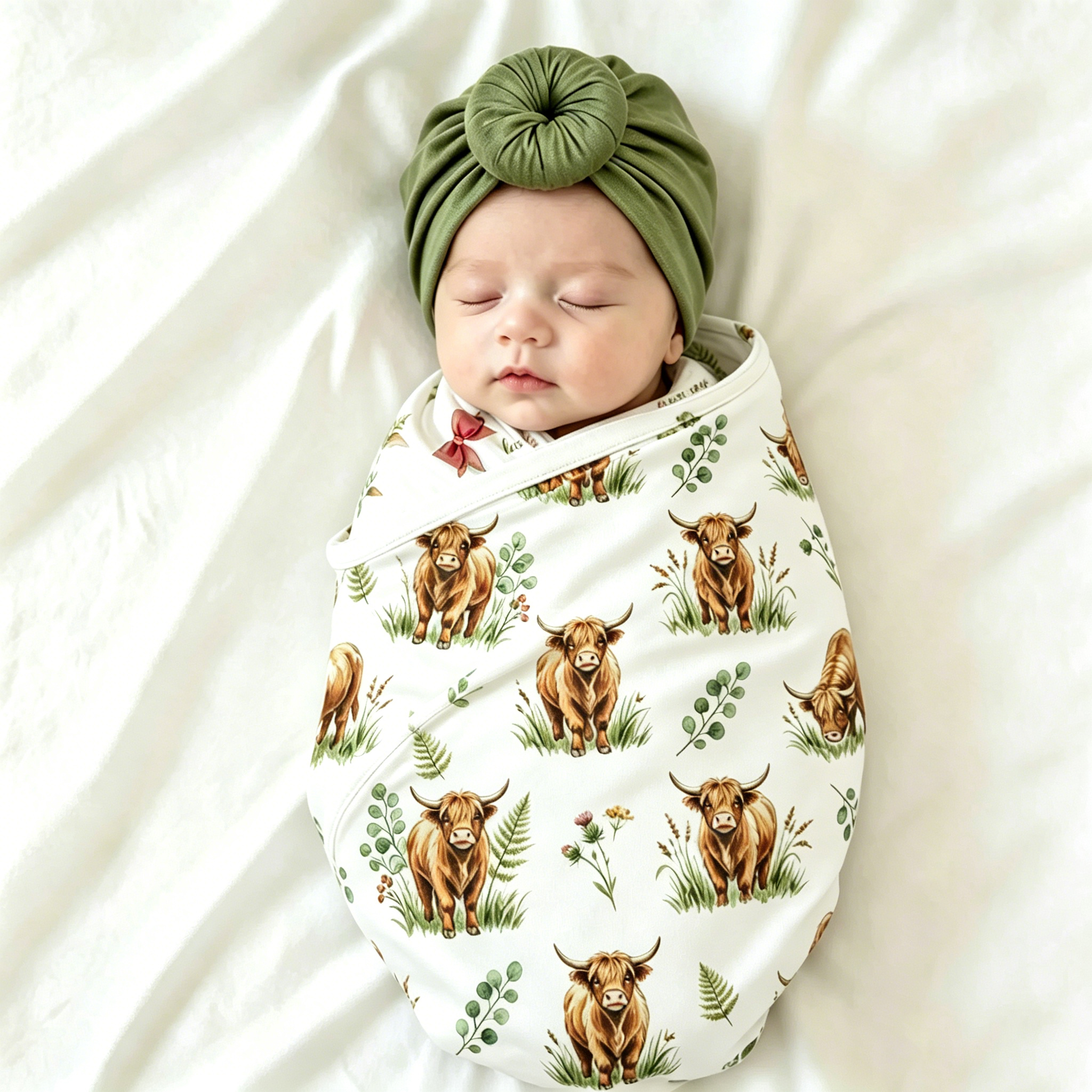 Baby Clothing Products - Ylsteed Soft Stretchy Highland Cow Print