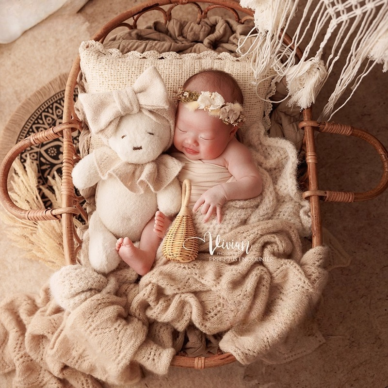 Baby Clothing Products - Newborn Photography Props Retro Rattan Crib
