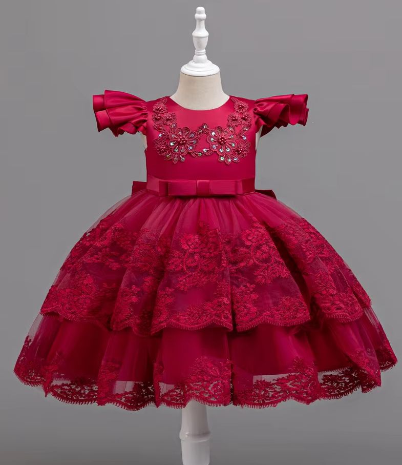 Girl Party Dress Embroidery Ch - Baby Clothing For Girls recension och pris
