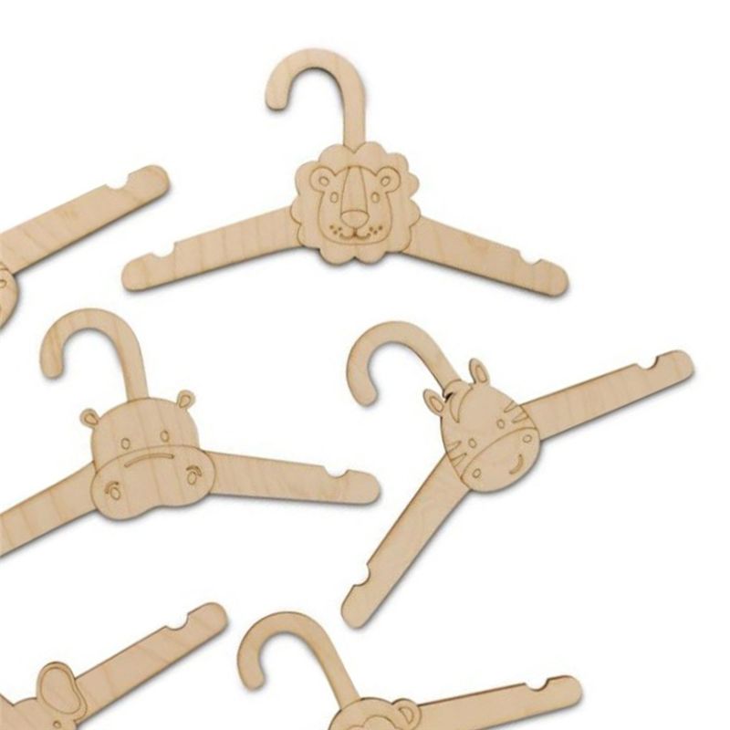 ABJI-20PCS Cute Wooden Clothes - Baby Clothing Hanging Rack recension och pris