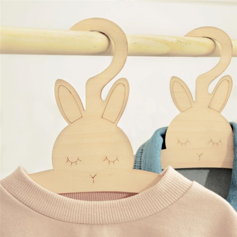 ABRE-20PCS Cute Wooden Clothes - Baby Clothing Hanging Rack recension och pris