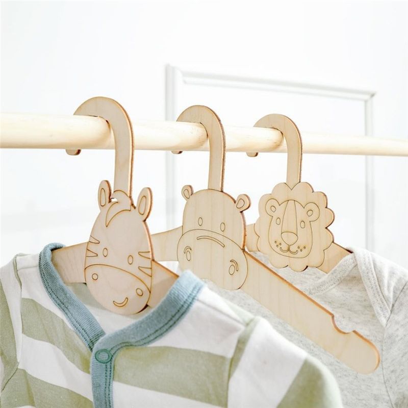 ABRE-20PCS Cute Wooden Clothes - Baby Clothing Hanging Rack recension och pris